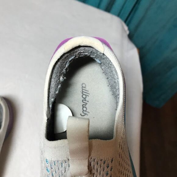 Allbirds tree dasher white purple blue sneakers w6 running slip on washable - Picture 4 of 11